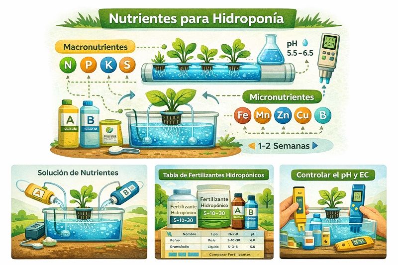 nutrientes para hidroponía