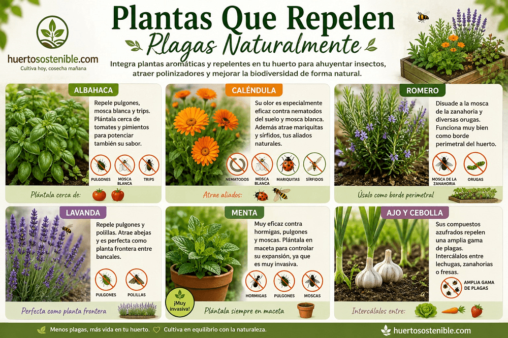 plantas-que-repelen-plagas-naturales Plantas que repelen plagas de forma natural - huertosostenible.com